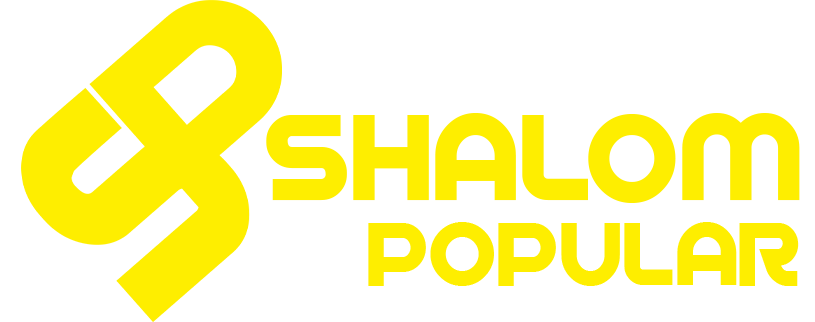 Logo Drogarias Shalom Popular Amarela Cabeçalho